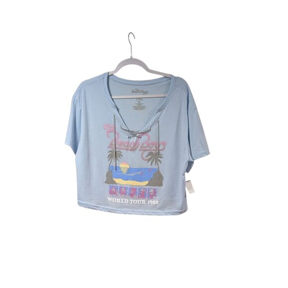 Hybrid Apparel Beach Boys NWT Light Blue Chained Cropped T-shirt Sz XL - Picture 1 of 6